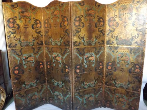 late c18thearly c19th dutch leather draught screen