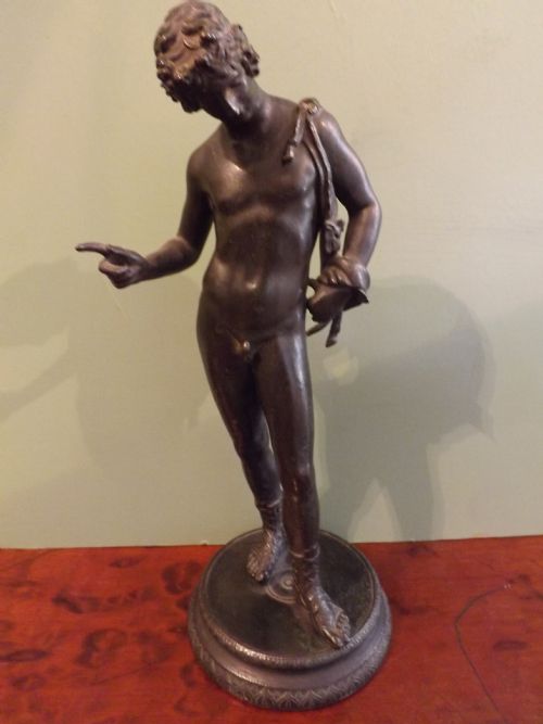 c19th 'grand tour' bronze figure known as narcissus