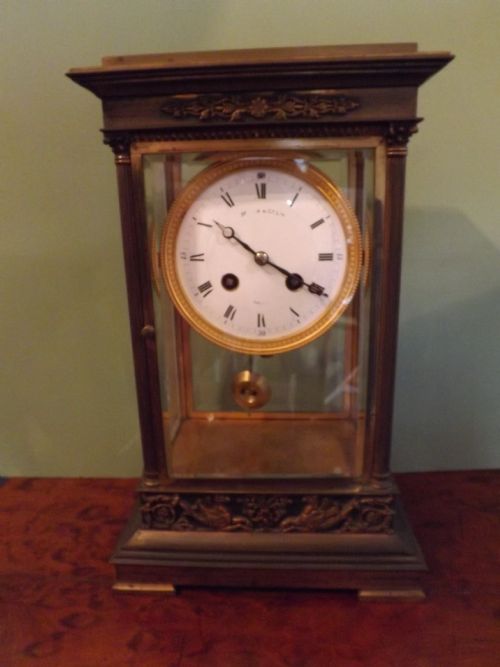 late c19th french bronzecased empirestyle mantel clock