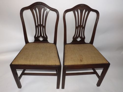 set of 6 c18th george iii period mahogany dining chairs