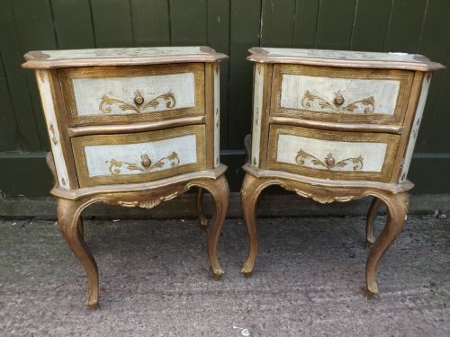 pair early c20th venetianstyle miniature bedside chests