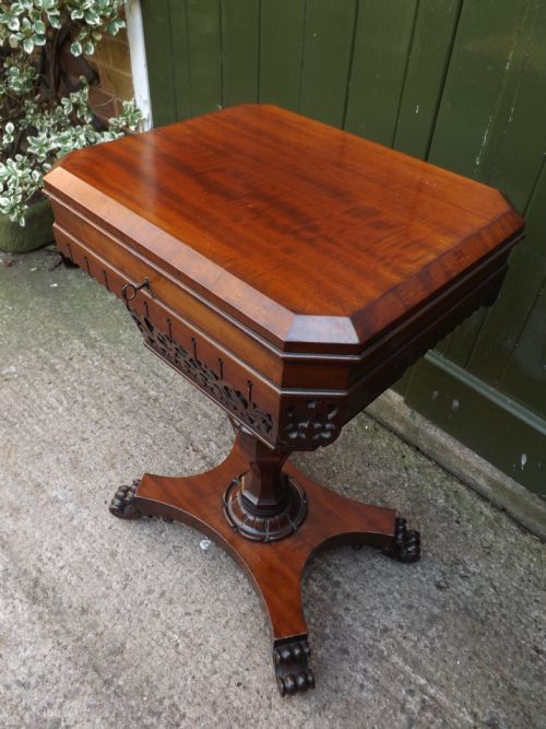 c19th william iv period mahogany sewingwork table