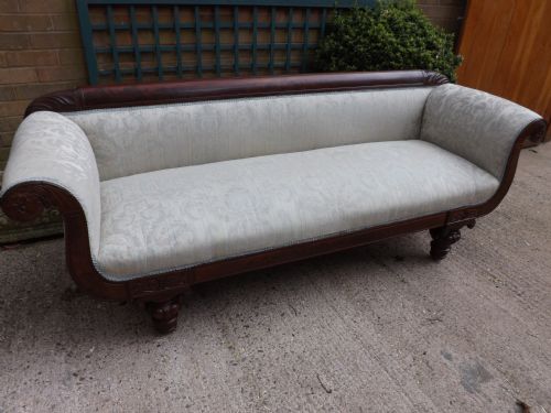 c19th mahogany double scrollend settee