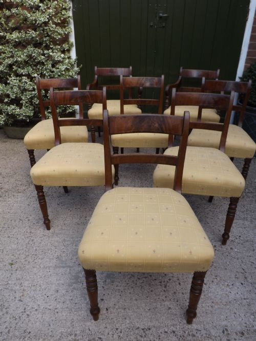 set of 8 early c19th regency period mahogany dining chairs