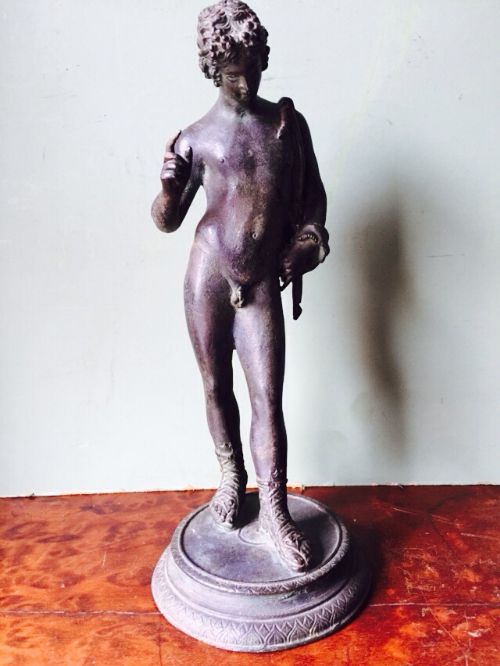 c19th italian 'grand tour' souvenir bronze sculpture after the antique of dionysus known as narcissus