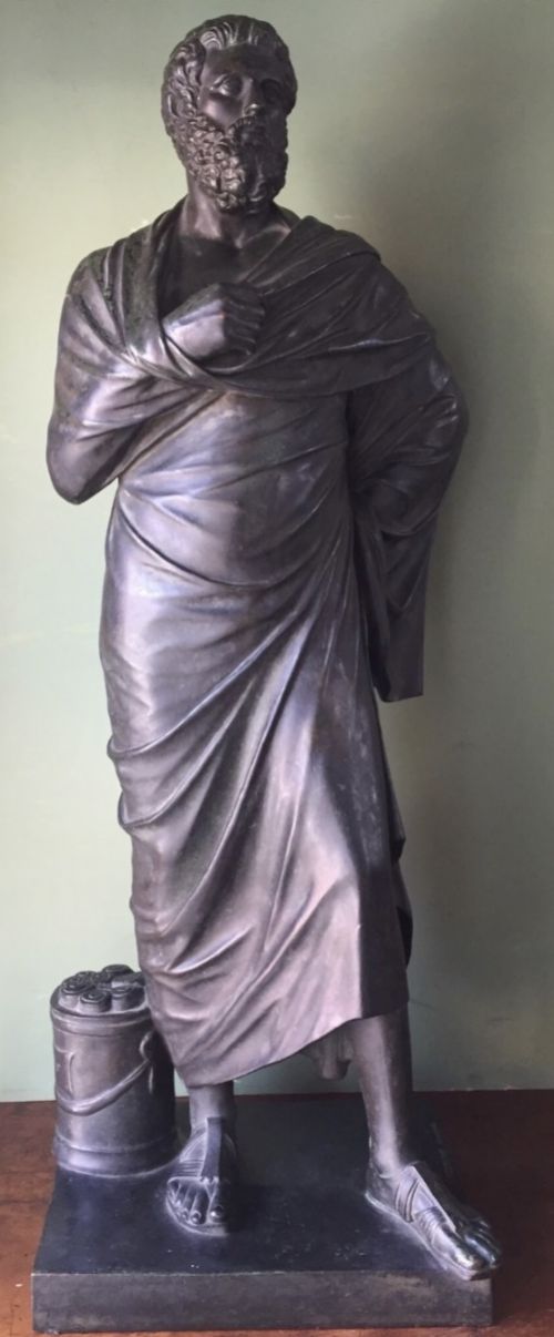 c19th french bronze 'grand tour' souvenir study of sophocles by fbarbedienne foundry paris