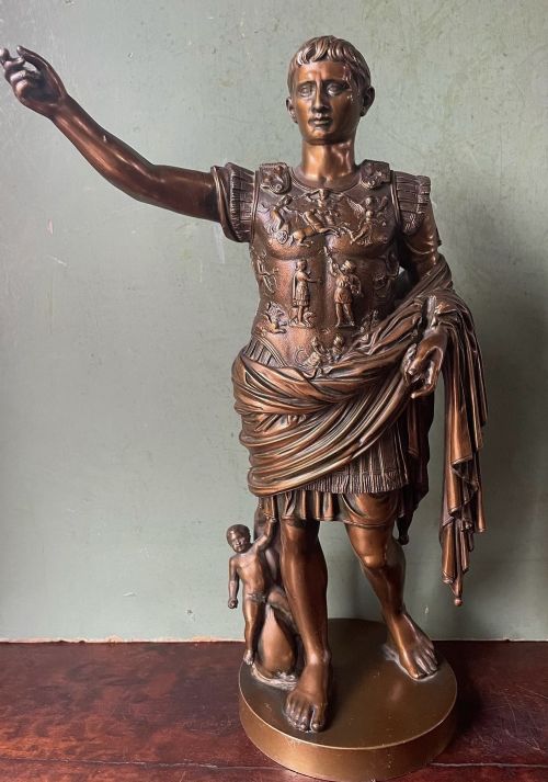 late c19th italian bronze grand tour souvenir reduction after the antique of augustus caesar prima porta