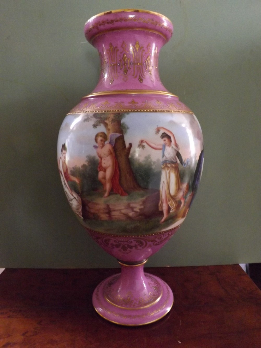 late c19th 'vienna' porcelain vase