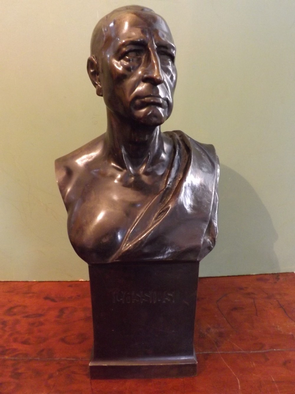 early c20th bronze bust of cassius