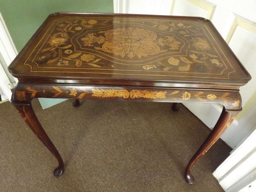 c18th dutch marquetryinlaid mahogany 'silver' table