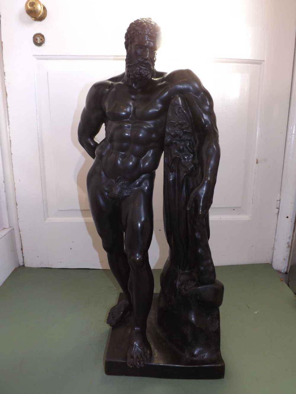 early c19th bronze 'grand tour' souvenir sculpture of the farnese hercules