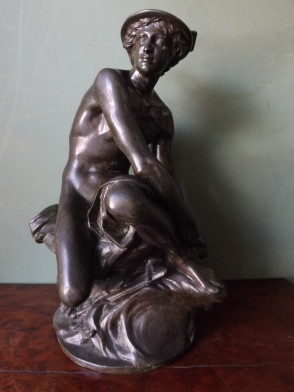 c19th french bronze statue of mercury after jeanbaptiste pigalle