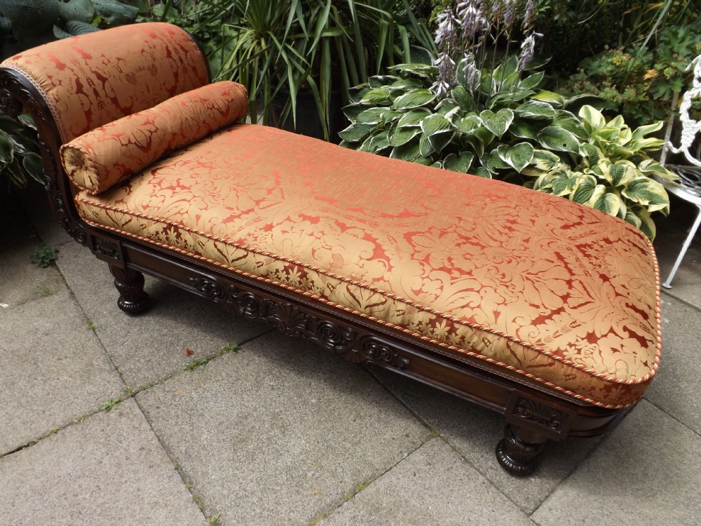 c19th william iv period rosewoodframed daybed chaiselongue in the manner of gillows of lancaster