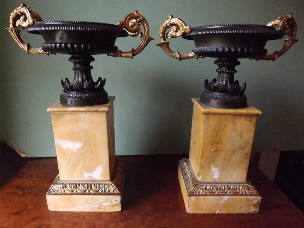 pair of c19th french empirestyle bronze tazzas