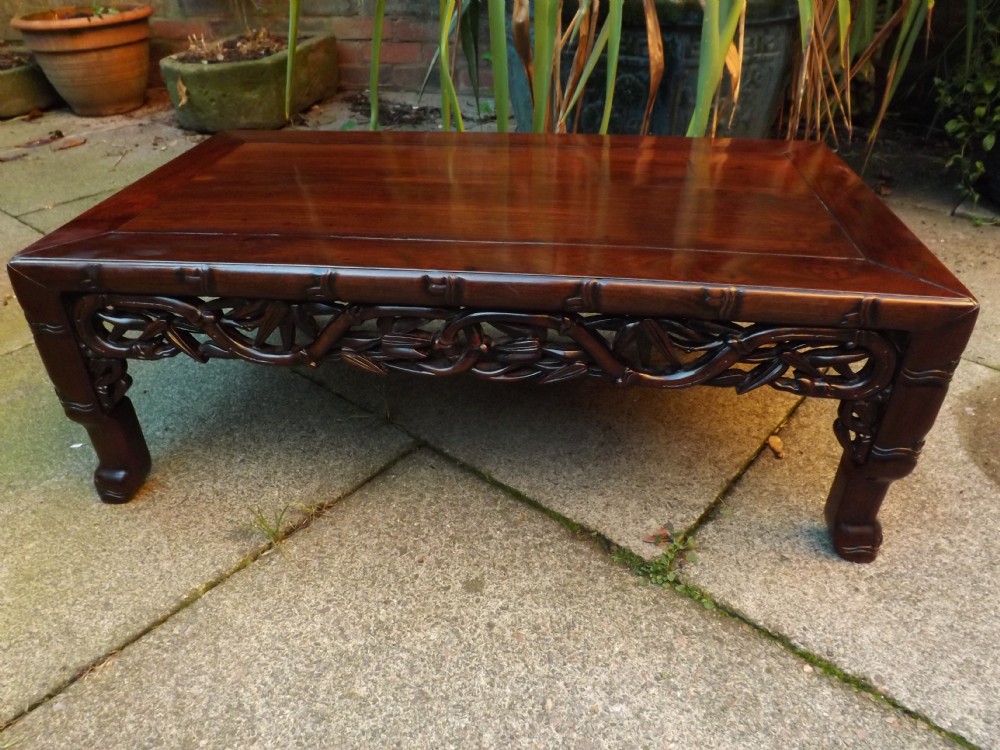 late c19th chinese qing dynasty hardwood 'kang' or opium table