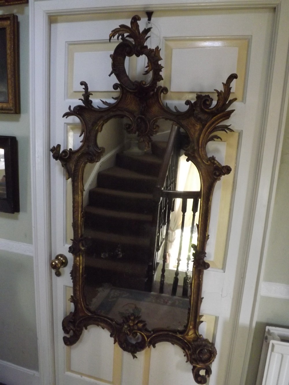 c18th italian carved giltwood framed rococostyle mirror of rococo design