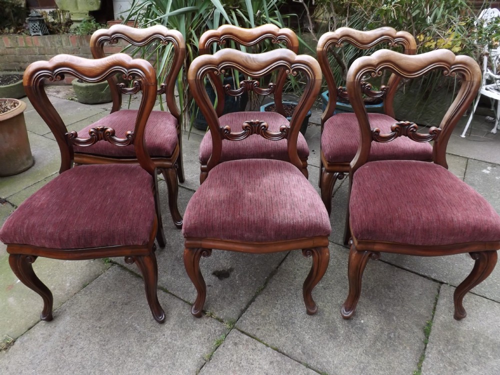set of 6 midvictorian period mahogany dining chairs