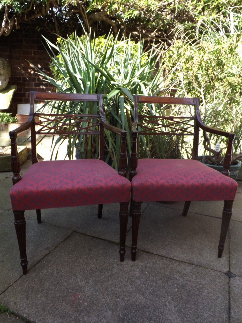 pair of late c18th early c19th george iii period mahogany armchairs
