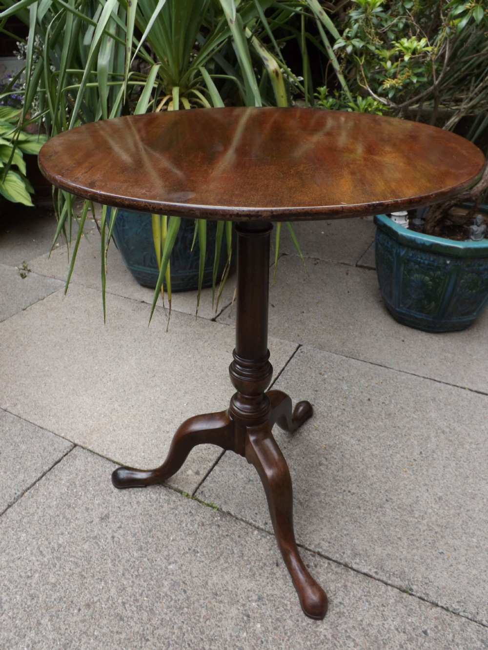 late c18th george iii period mahogany circular occasionallamp tripod table