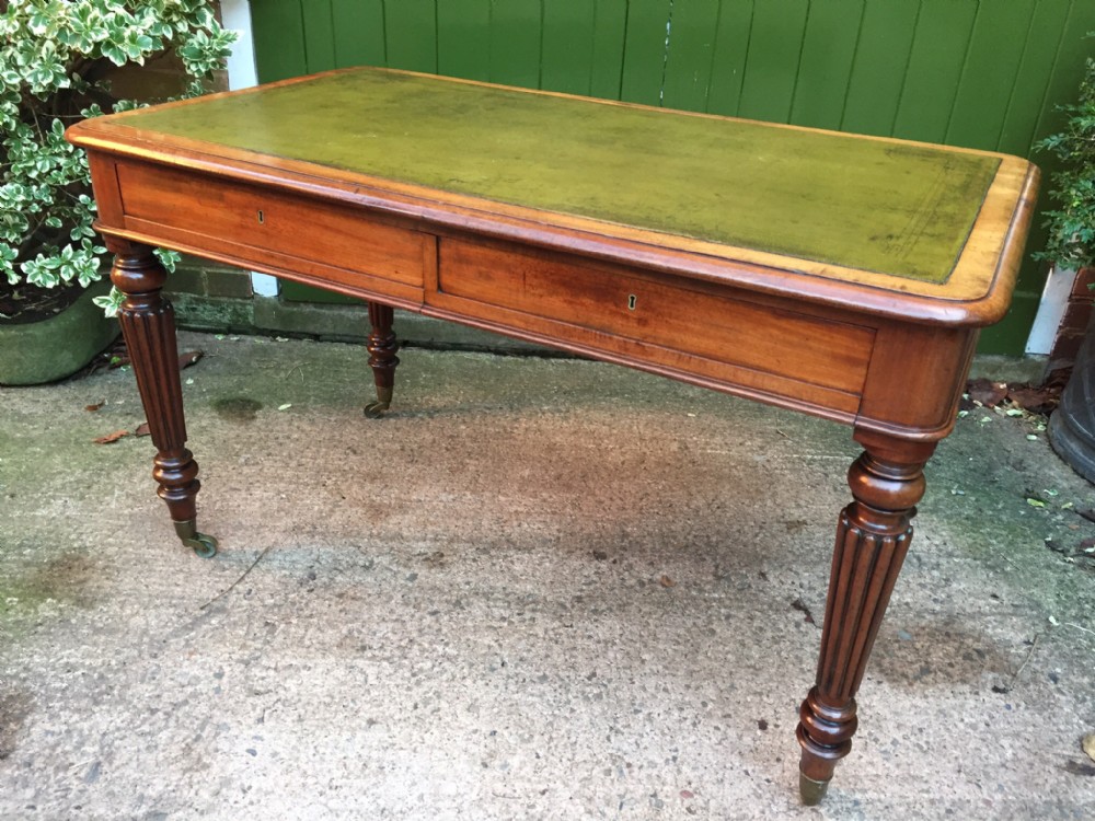 early c19th george iv period mahogany 2 drawer writinglibrary table in the manner of gillows of lancaster
