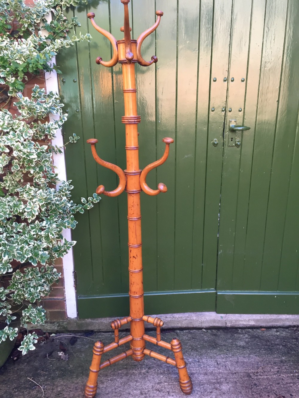 late c19th french turnedwood 'fauxbamboo' hat and coat stand