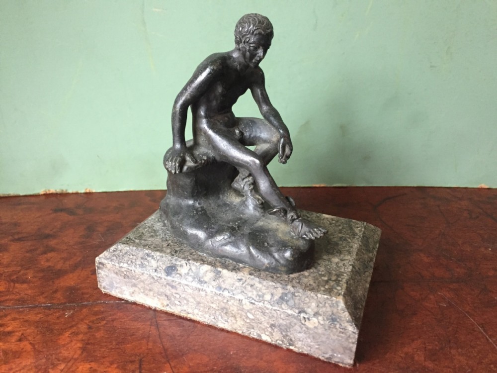 late c19th italian miniature bronze 'grand tour' souvenir after the antique mercury resting