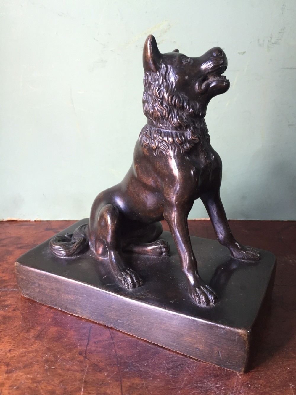 c19th italian 'grand tour' souvenir bronze sculpture after the antique jennings' dog