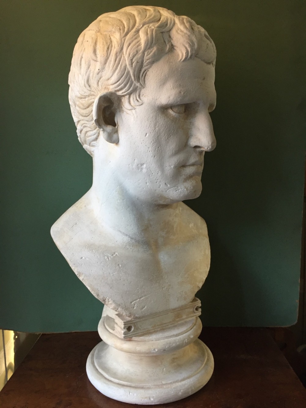 early c20th french plaster library bust of marcus vipsanius agrippa