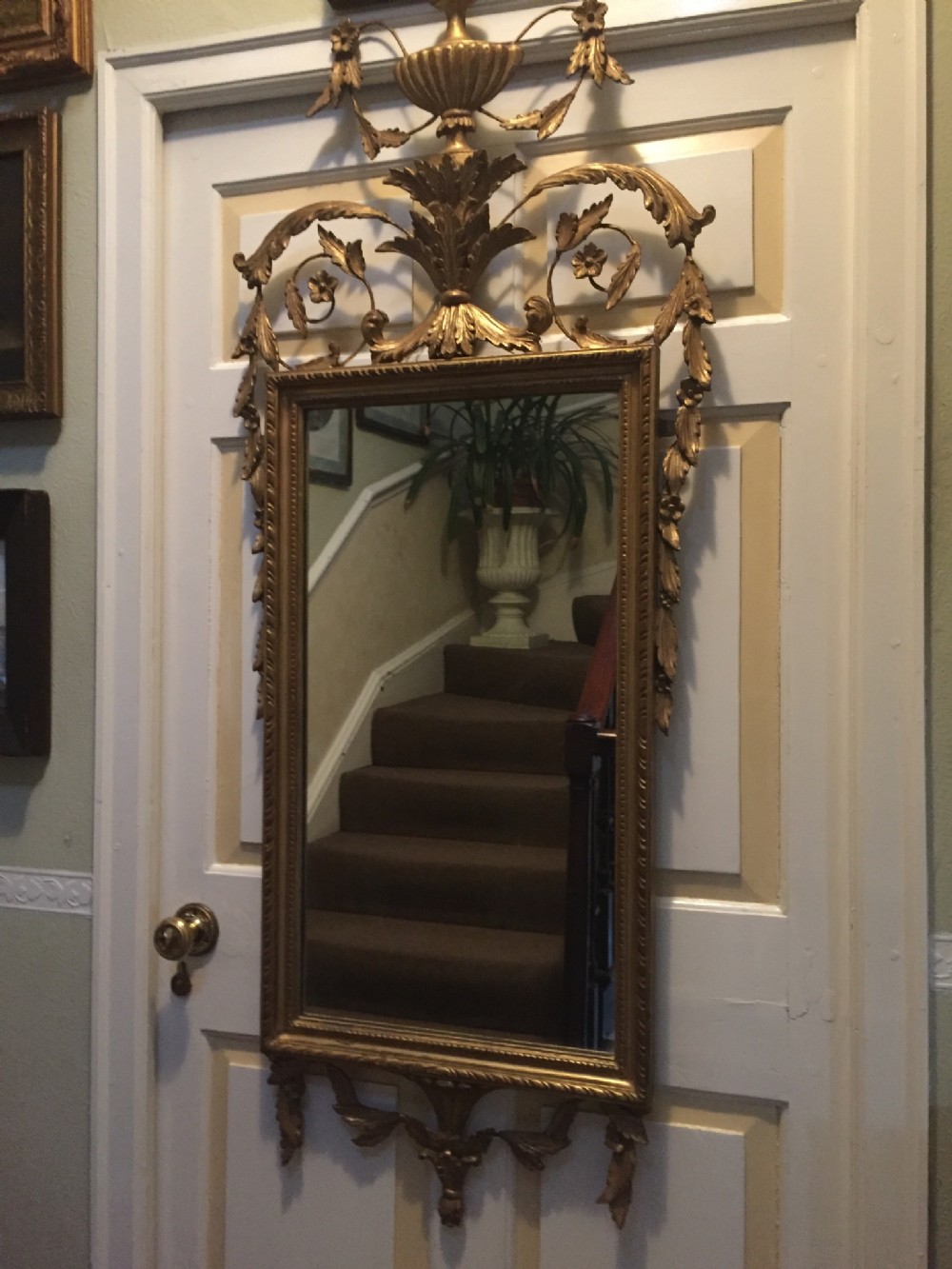 early c20th adamstyle carved giltwood and gesso framed mirror of neoclassical design
