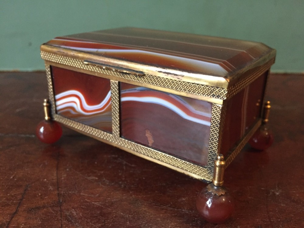 late c19th early c20th austrohungarian brassframed agate casket