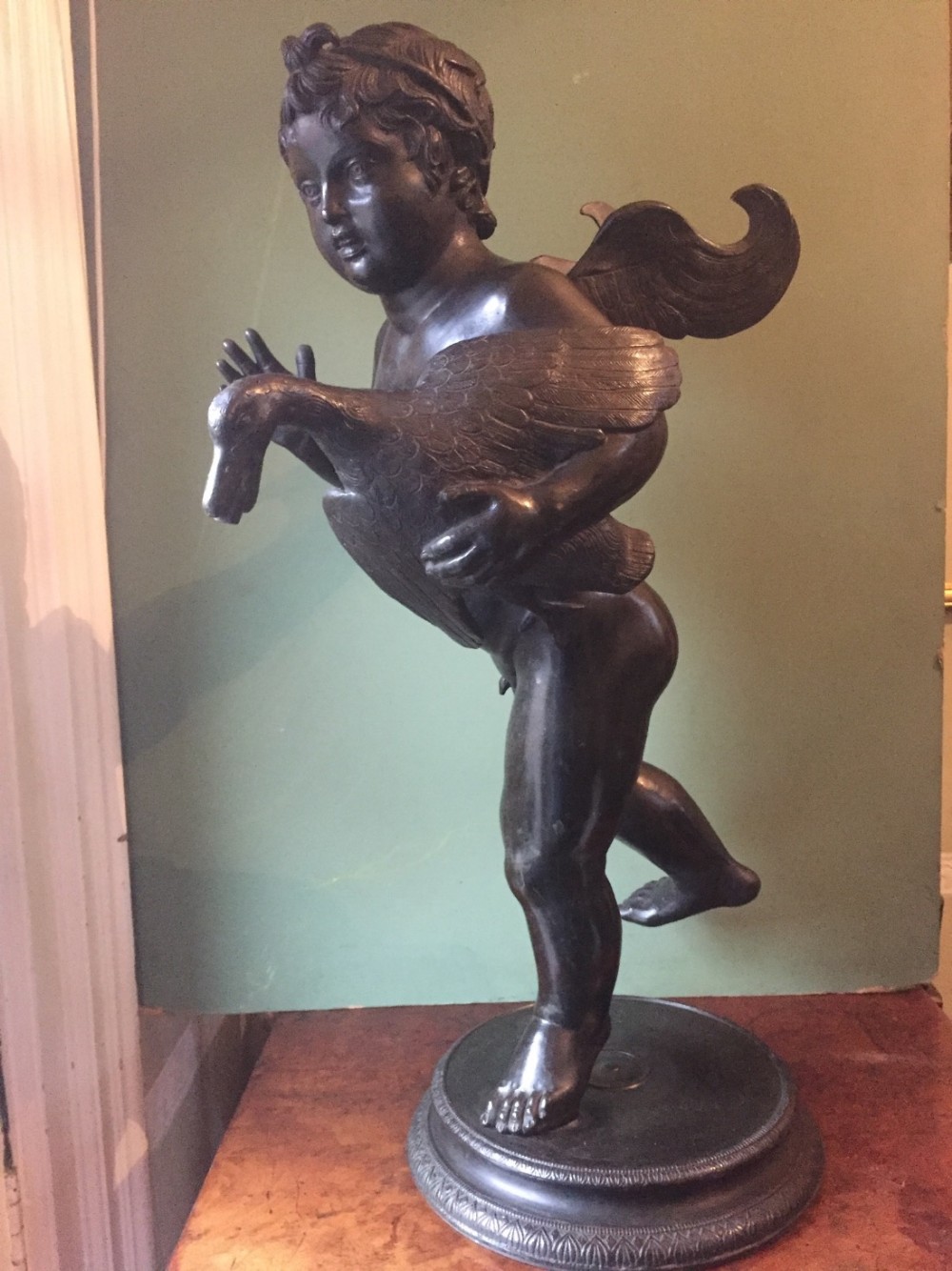late c19th italian bronze 'grand tour' souvenir after the roman fountain figure from pompeii