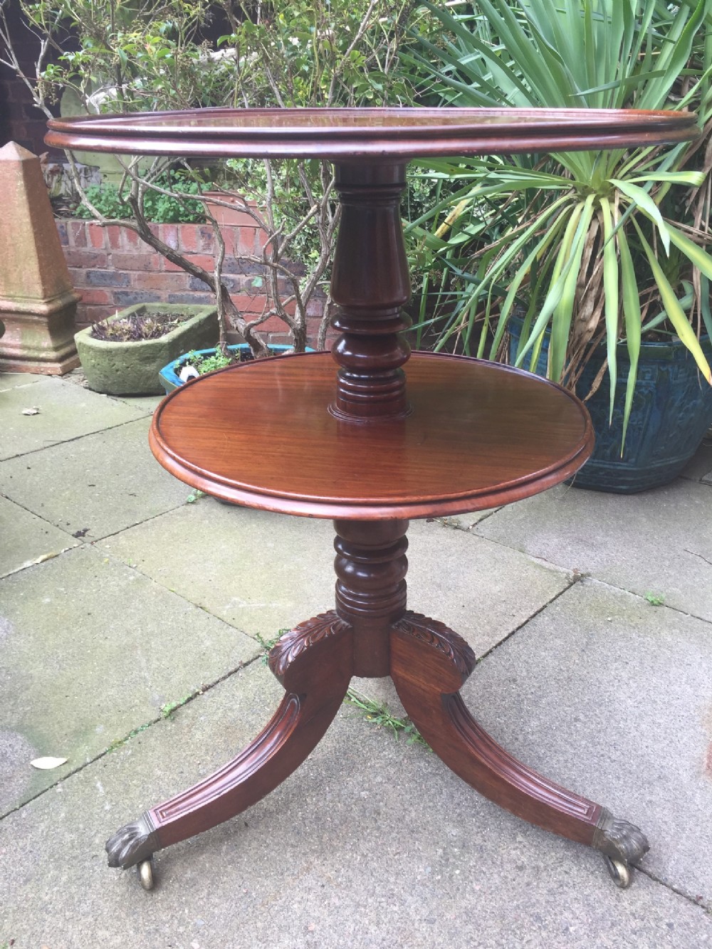 early c19th george iv period mahogany 2tier revolving 'dumbwaiter ' attributed to gillows of lancaster