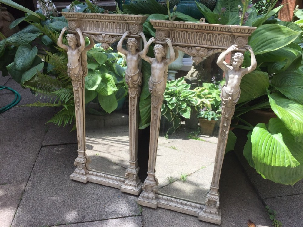 pair of small late c18th neoclassical design pier mirrors in the manner of robert adam
