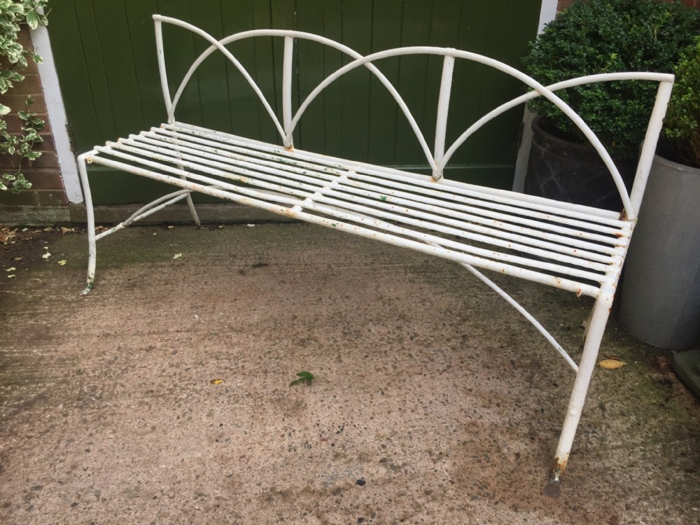 early c19th regency period iron bench or garden seat of good decorative design