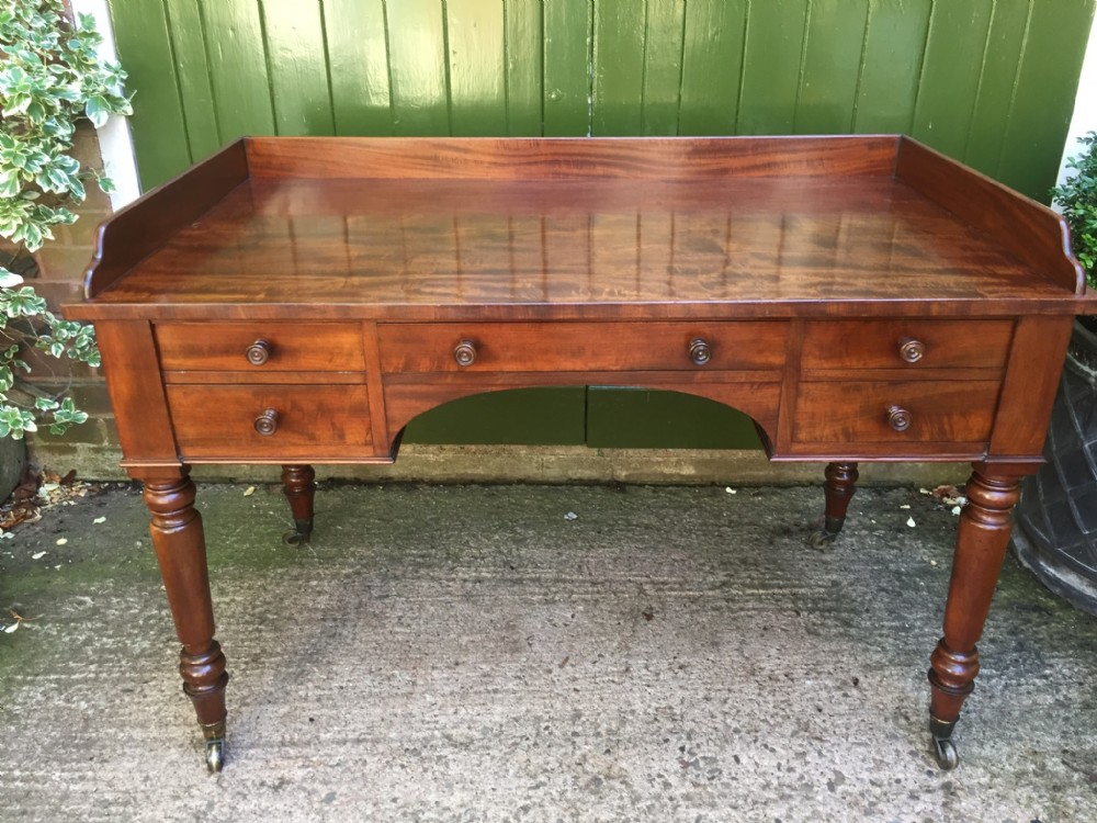 c19th george iv period mahogany kneehole dressing table or writing table in the manner of gillows of lancaster london
