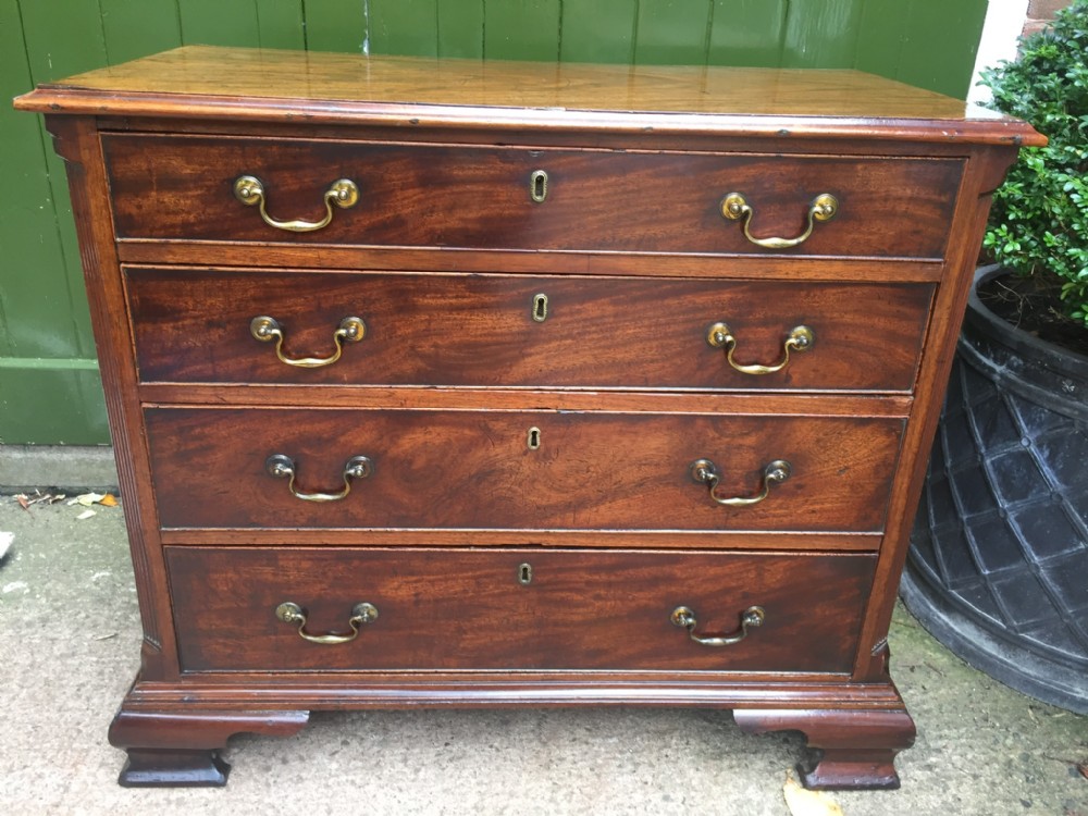 mid c18th george ii period mahogany chest of drawers of exceptional colour and originality