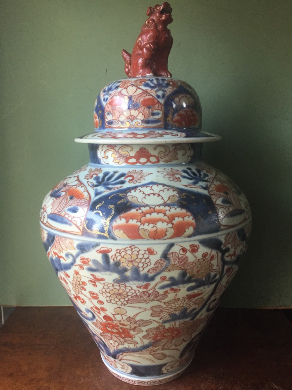 c18th japanese porcelain vase and cover decorated in the imari palette