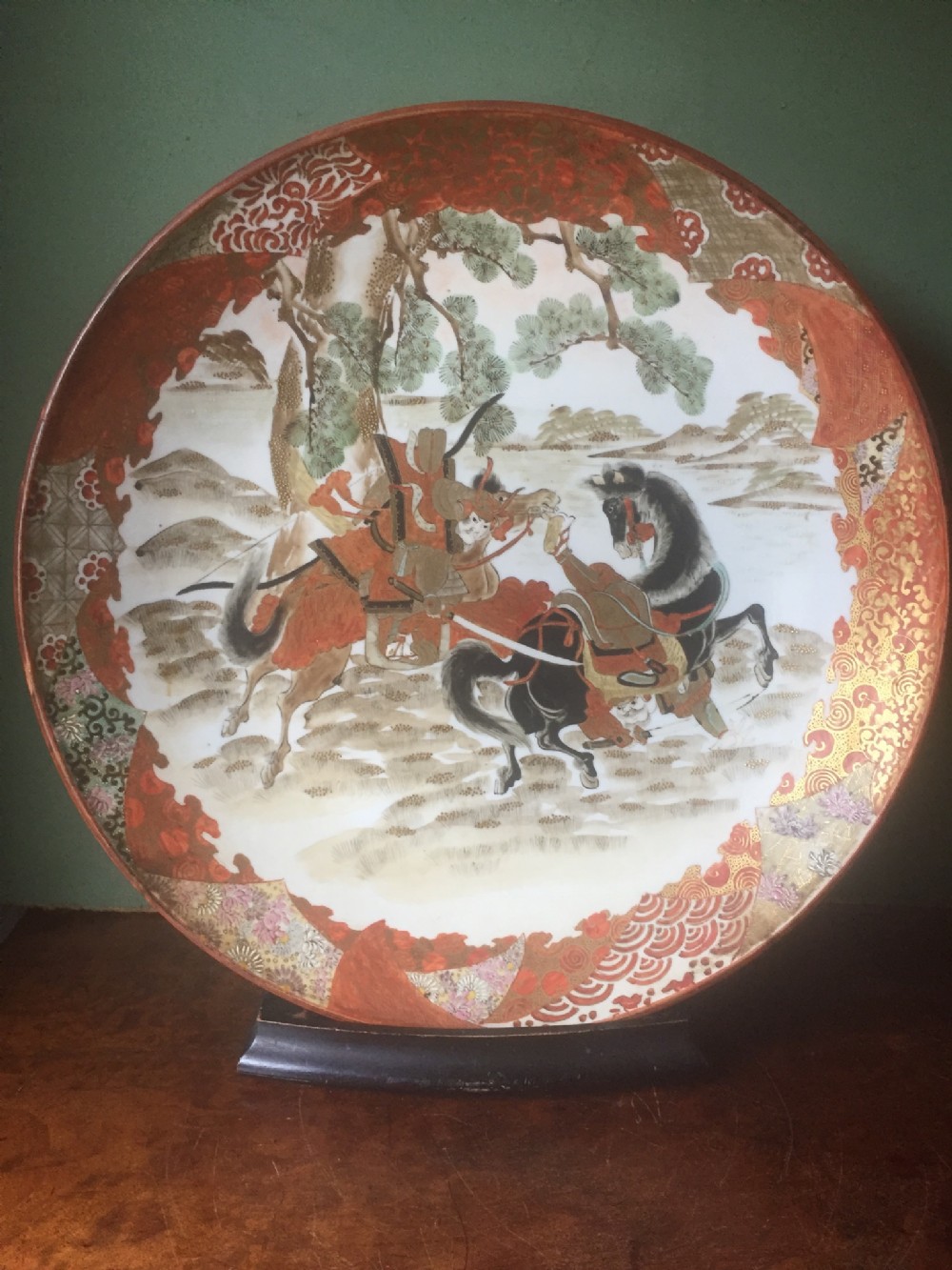 late c19th japanese kutani porcelain charger