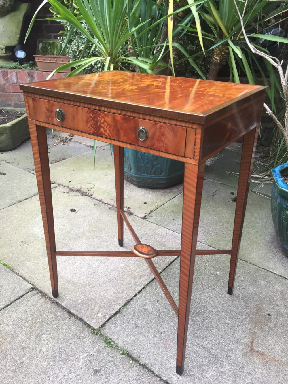 fine quality late c19th satinwood side table in the late georgian period style