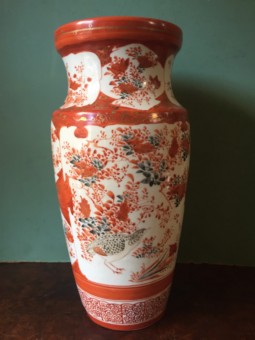 late c19th early c20th japanese kutani porcelain vase