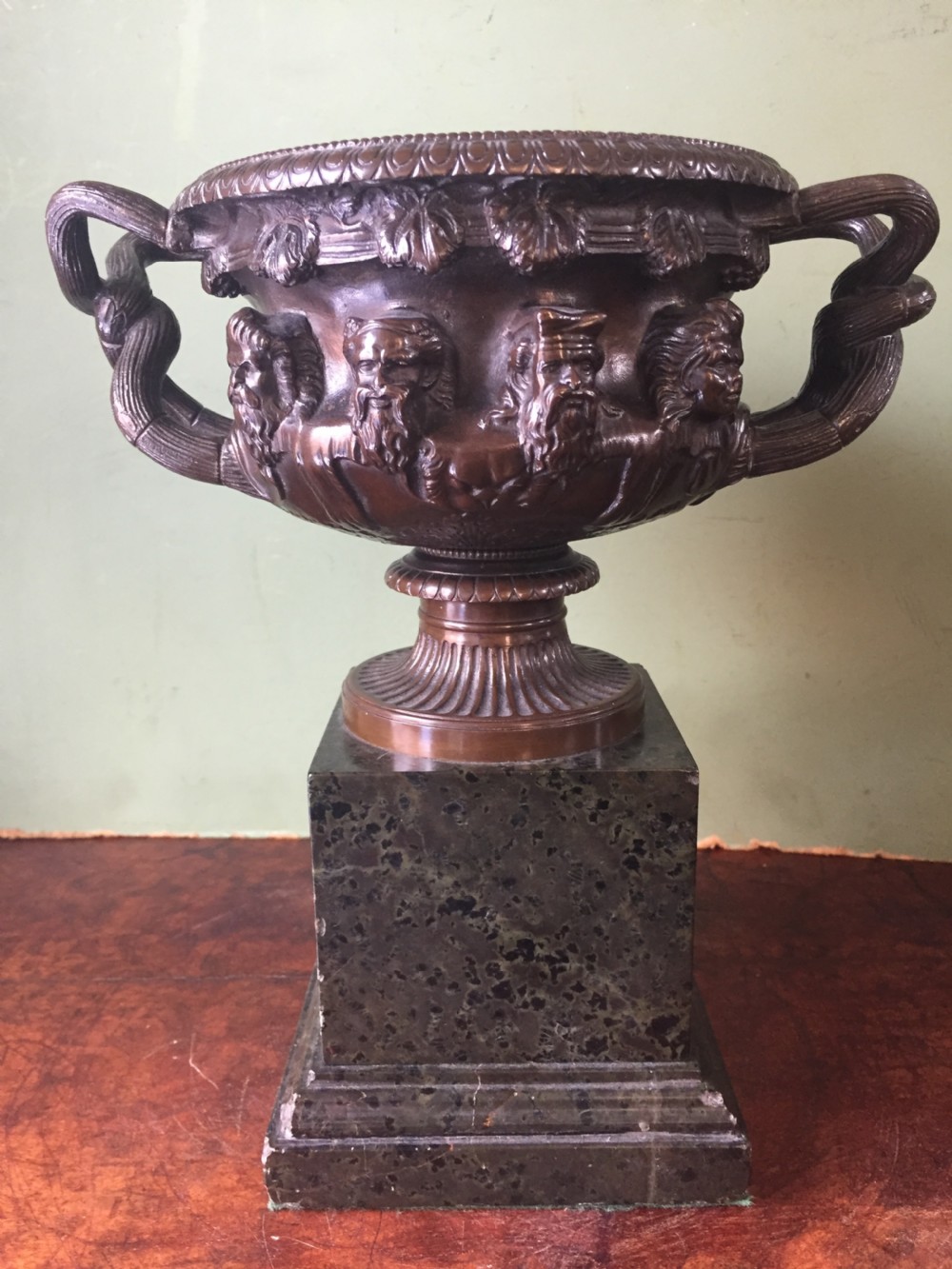 c19th 'grand tour' souvenir bronze reduction of the albani vase cast by bardedienne