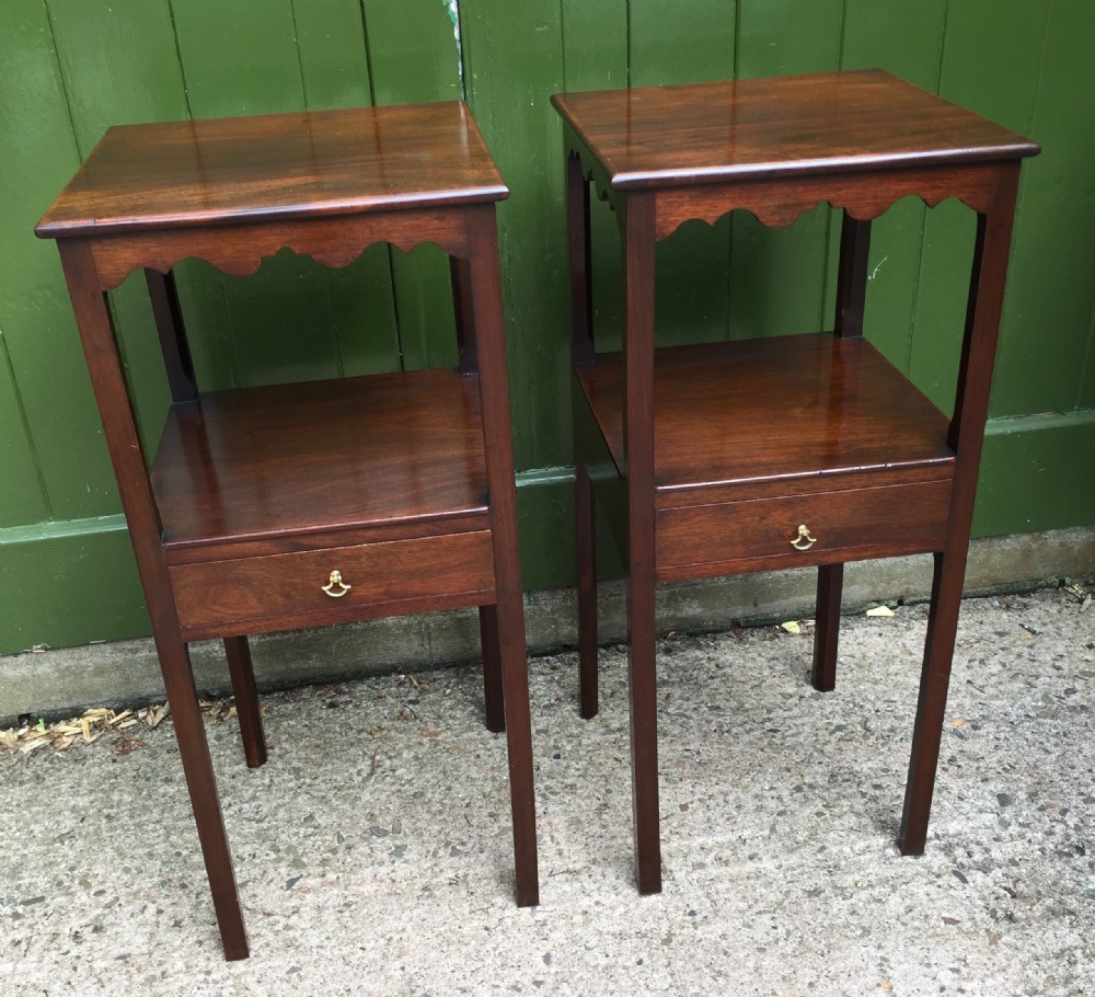 pair of late c19thearly c20th george iii period style mahogany bedside tables or nightstands
