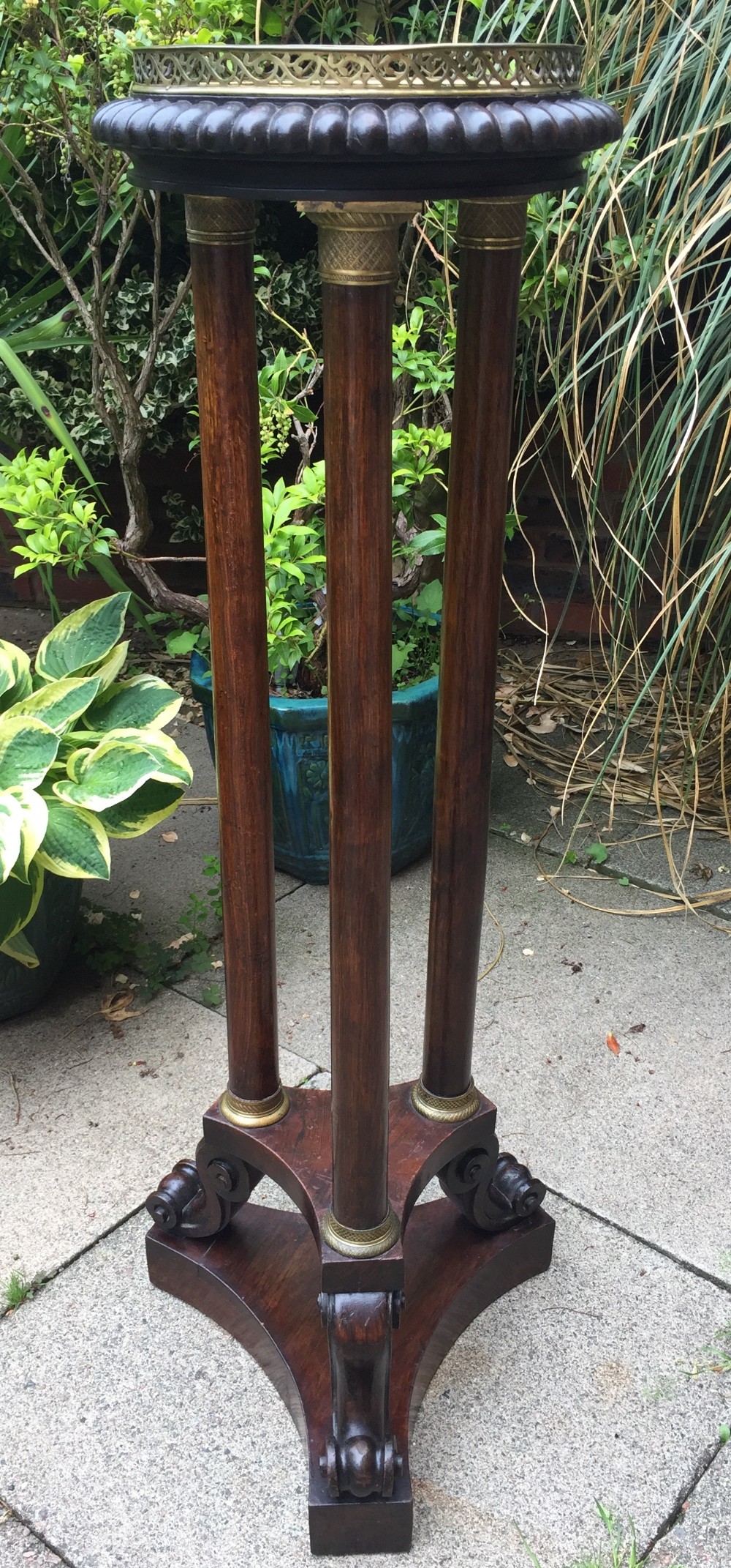 early c19th george iv period giltbrass mounted rosewood torchere of empire design