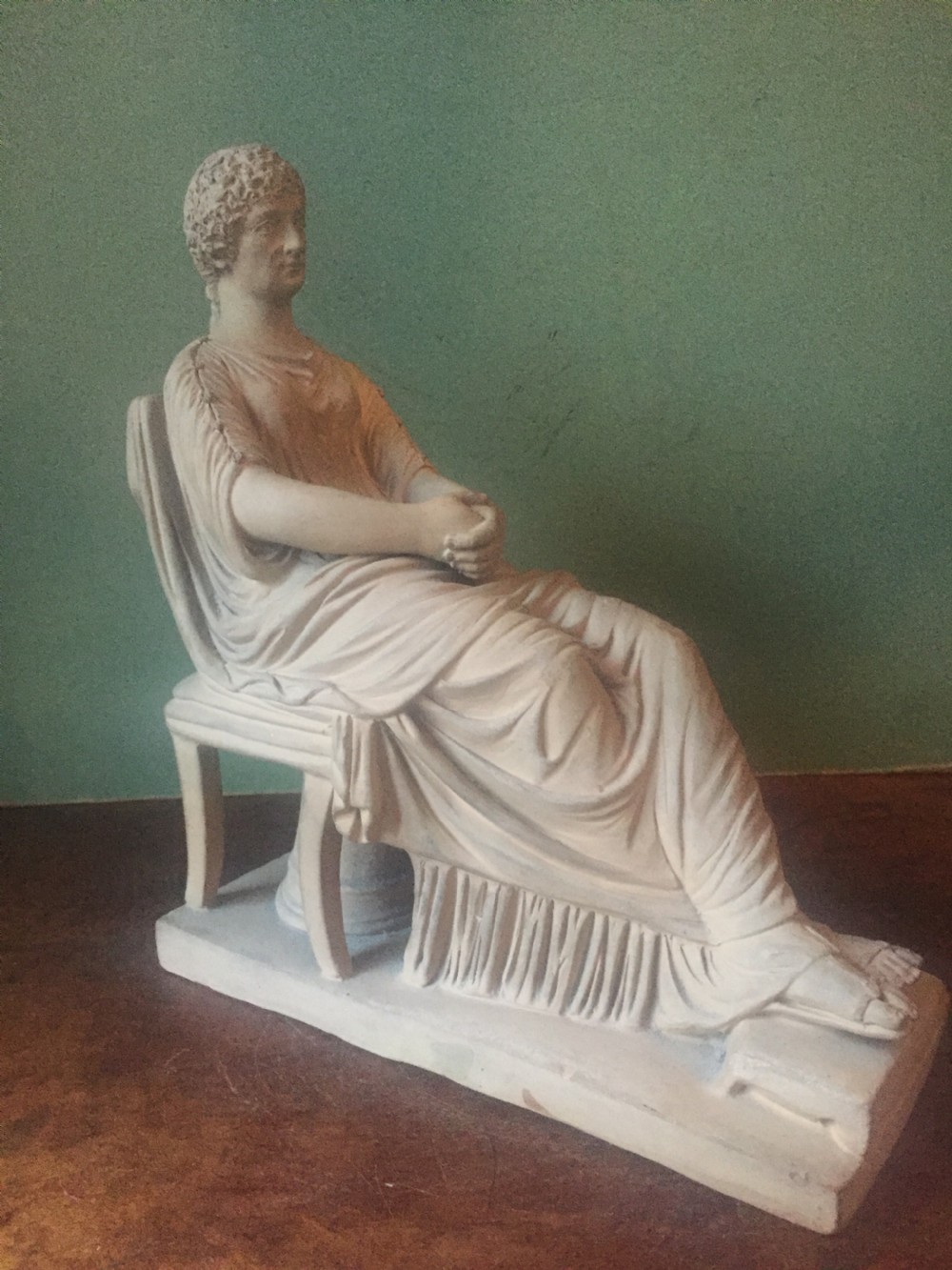 finely sculpted and modelled late c19th italian 'grand tour' souvenir terracotta figurine of livia drusilla by sommer