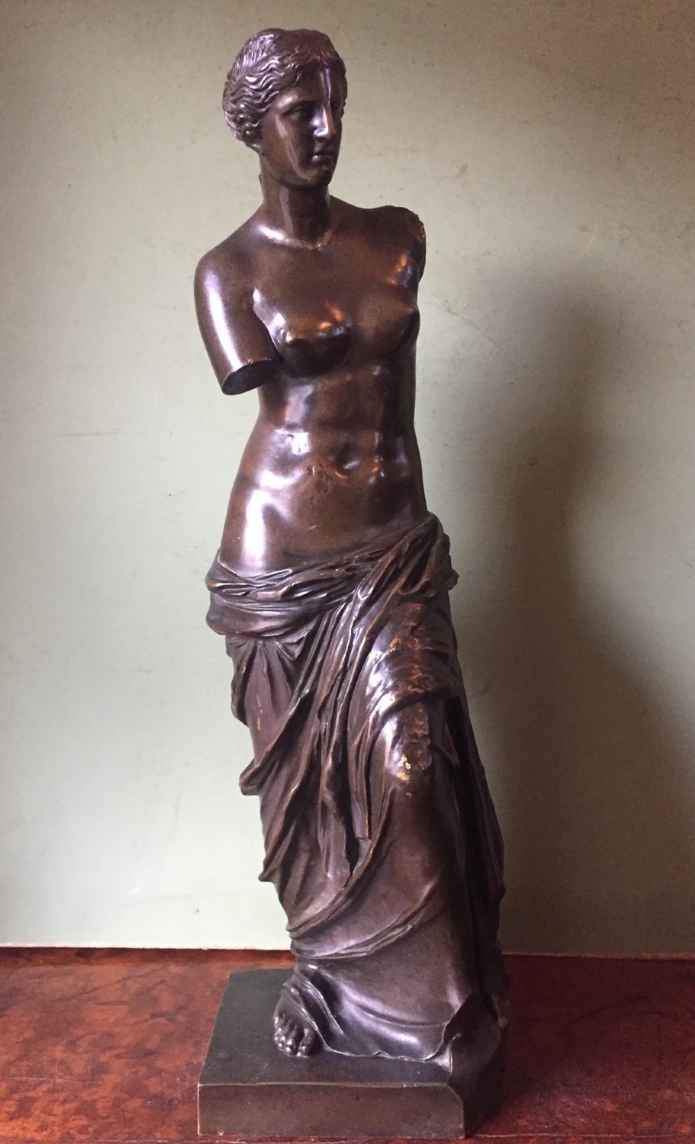 late c19th french or italian 'grand tour' souvenir bronze reduction of the 'venus di milo'