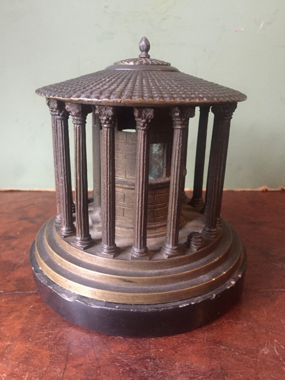 c19th italian bronze 'grand tour' souvenir architectural reduction model of the temple of hercules victor