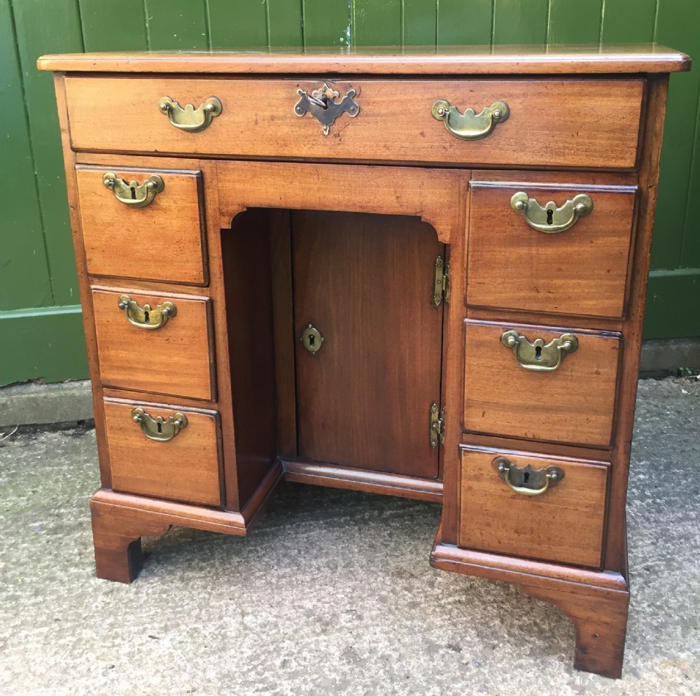 c18th george ii period mahogany kneehole desk of small proportions