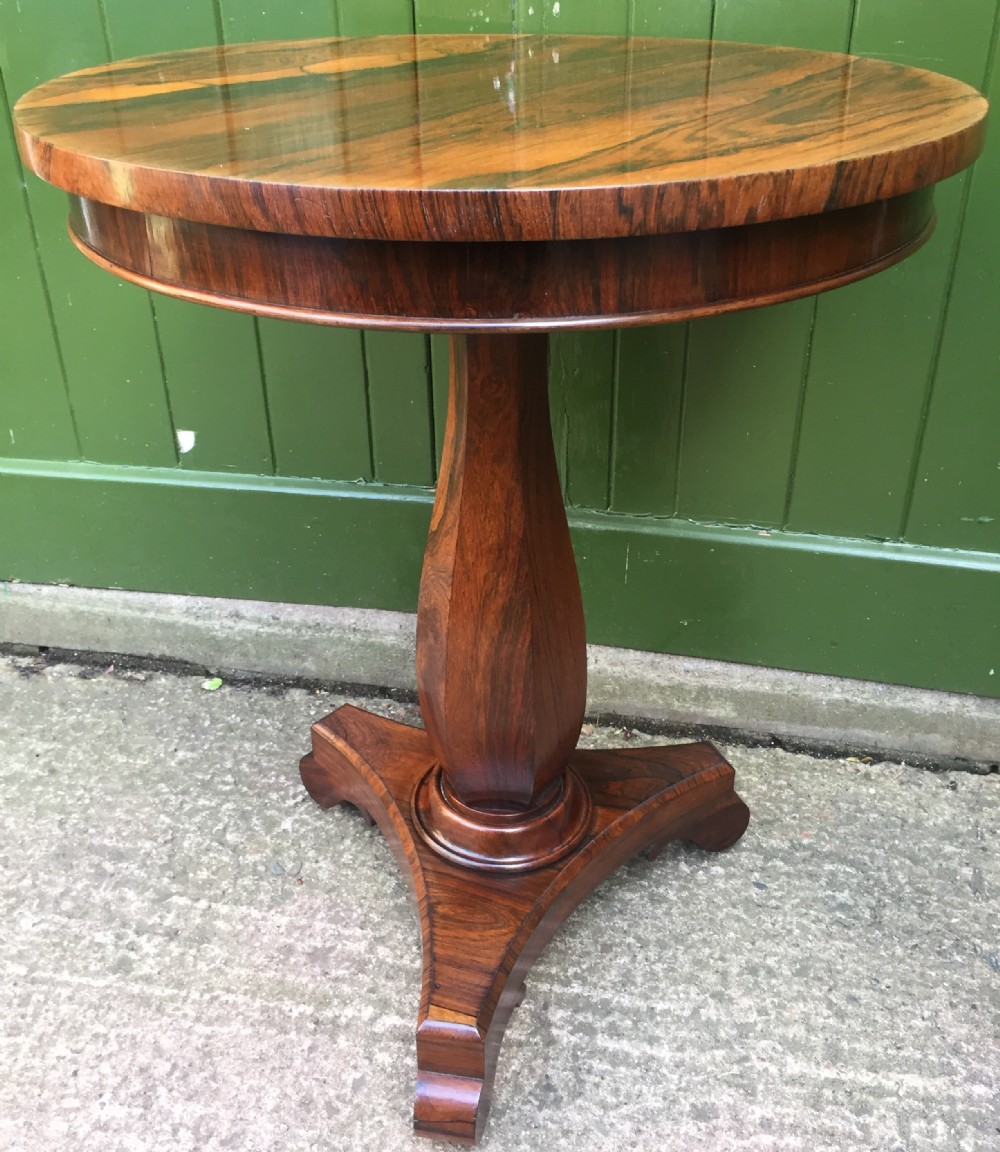 early c19th george iv period rosewood circular pedestal table of outstanding quality
