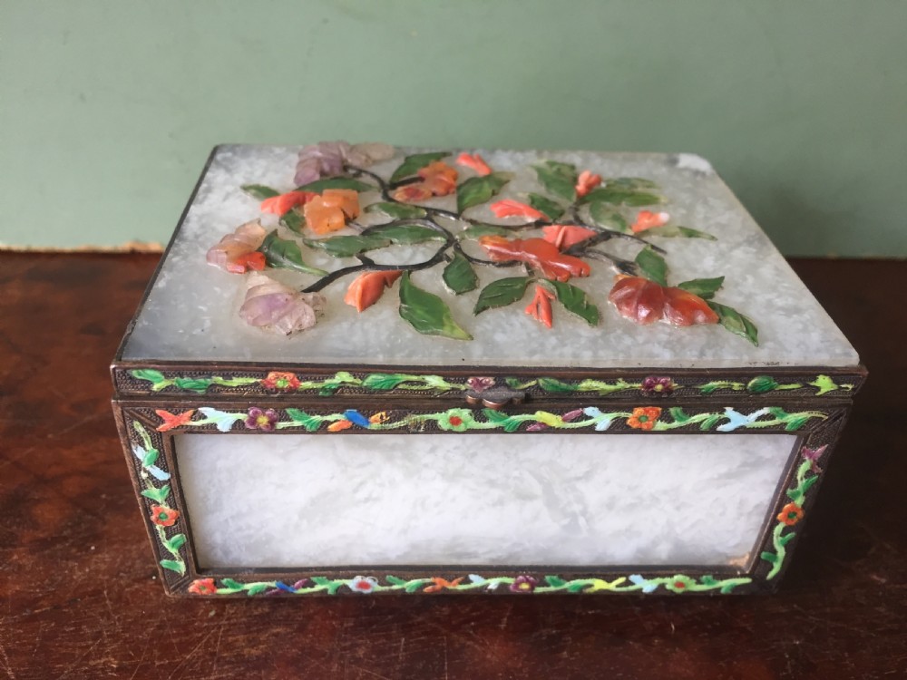 high quality late c19thearly c20th chinese hardstone casket