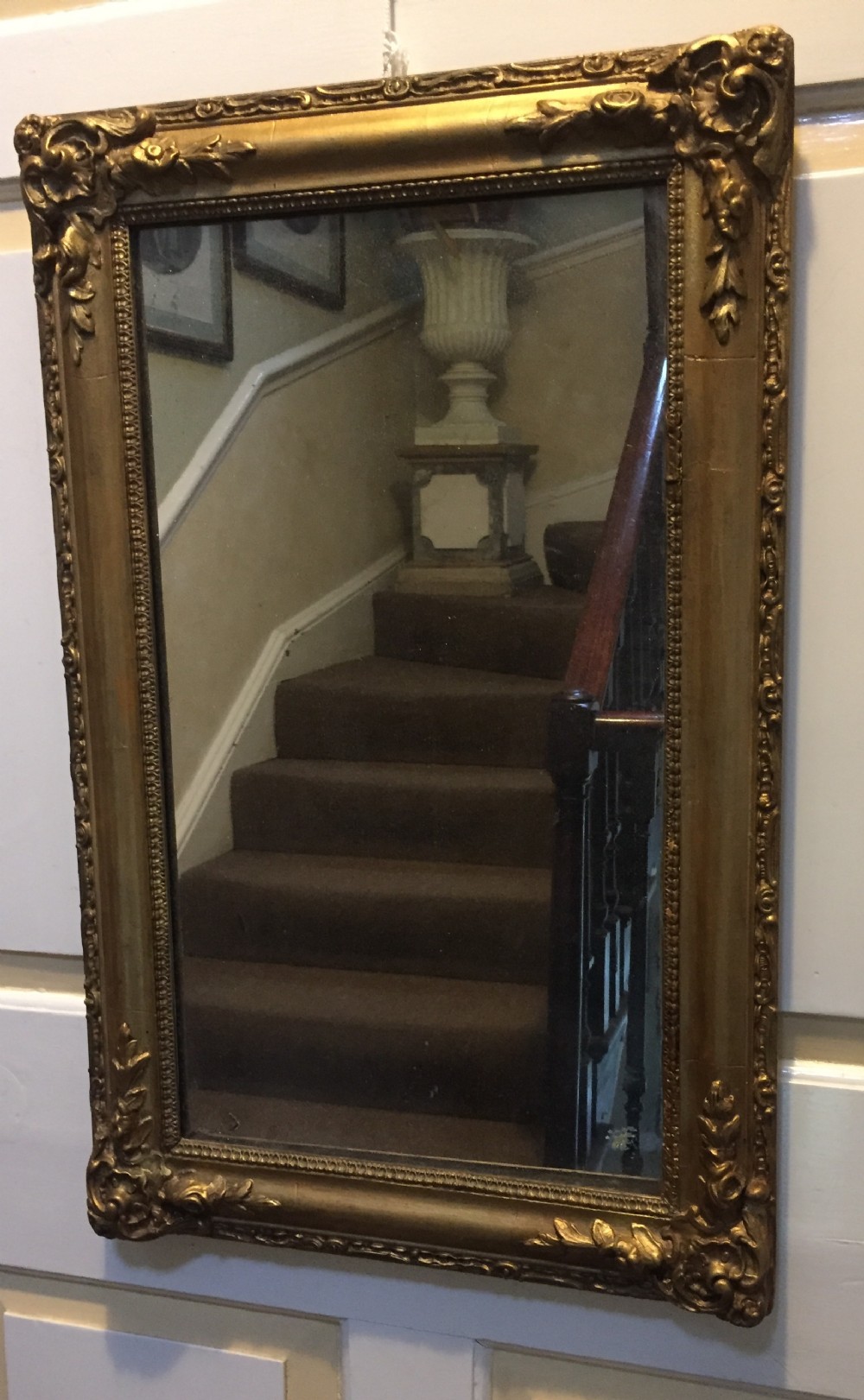 late c19th french carved wood and composition giltframed mirror